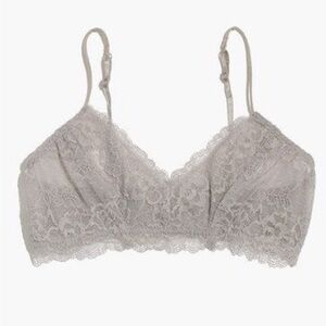 Madewell X Honeydew soft gray lace bralette